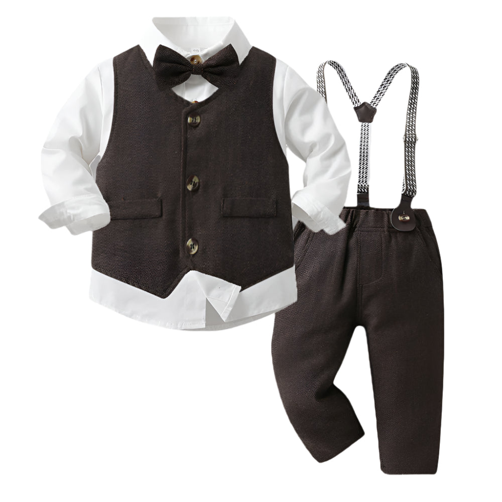 Boys Suit Set with Bow Tie – Elegant Kids Suit for Weddings and Special Occasions, Available in Multiple Sizes and Colors 1