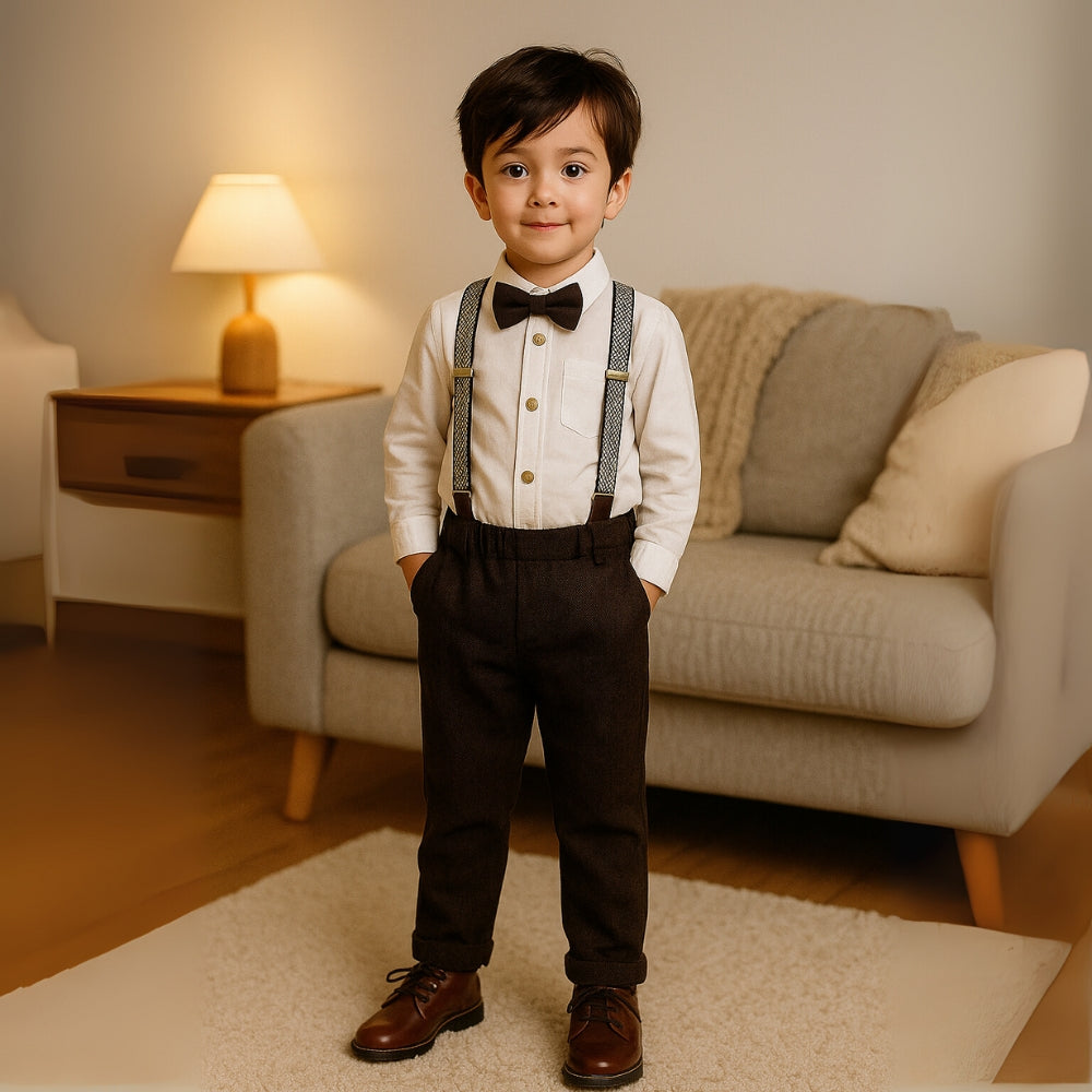 Boys Suit Set with Bow Tie – Elegant Kids Suit for Weddings and Special Occasions, Available in Multiple Sizes and Colors 2