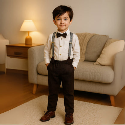 Boys Suit Set with Bow Tie – Elegant Kids Suit for Weddings and Special Occasions, Available in Multiple Sizes and Colors 2
