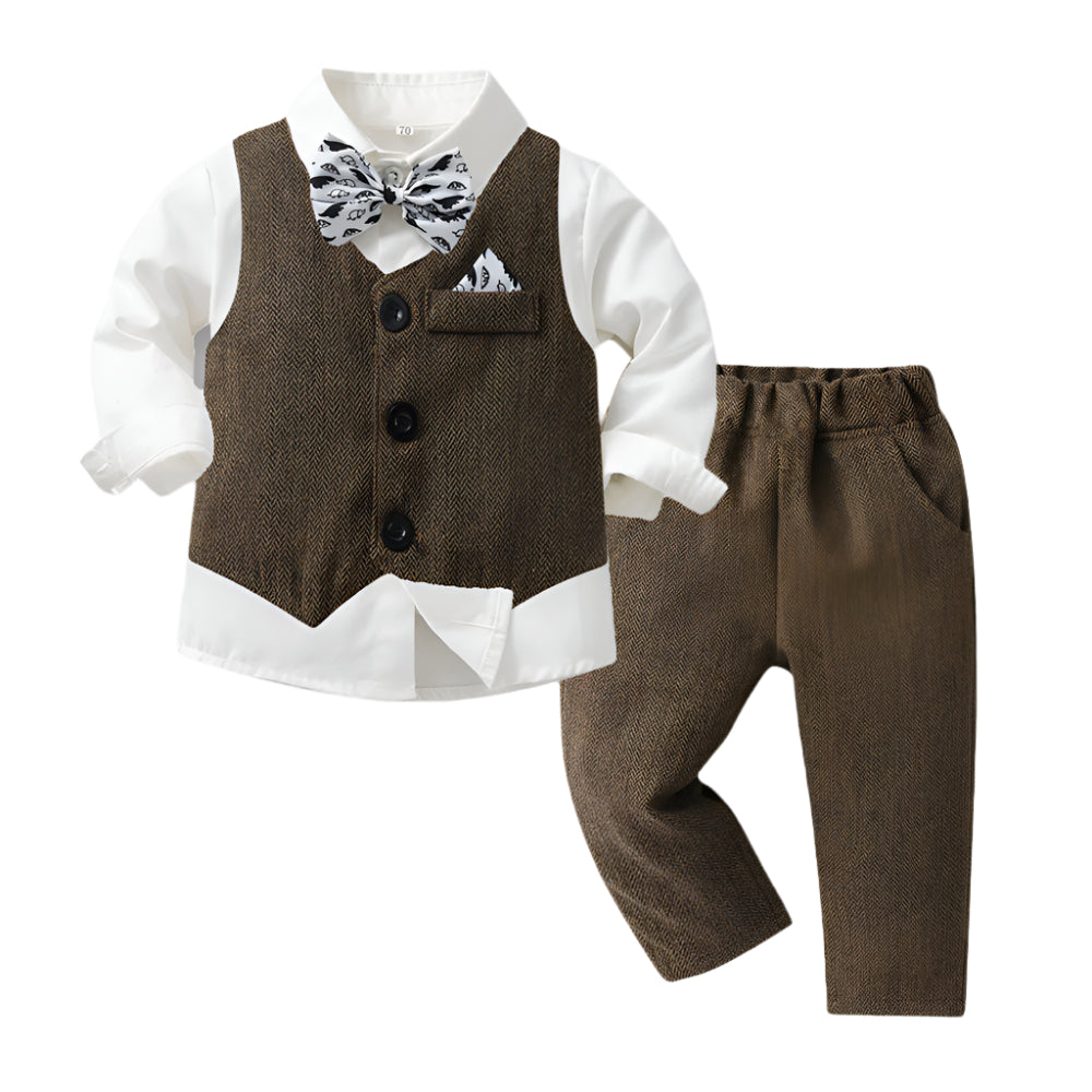 Boys Suit Set with Bow Tie – Elegant Kids Suit for Weddings and Special Occasions, Available in Multiple Sizes and Colors 4