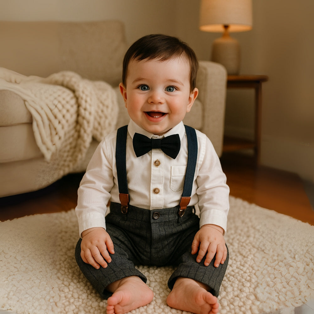 Boys Suit Set with Bow Tie – Elegant Kids Suit for Weddings and Special Occasions, Available in Multiple Sizes and Colors 7